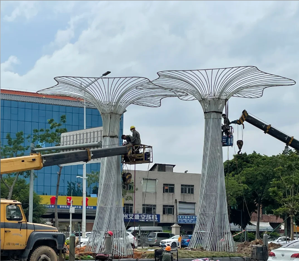 镂空钢结构树形雕塑 城市入口标识大树景观雕塑 花都迎宾地标雕塑定制(图1)