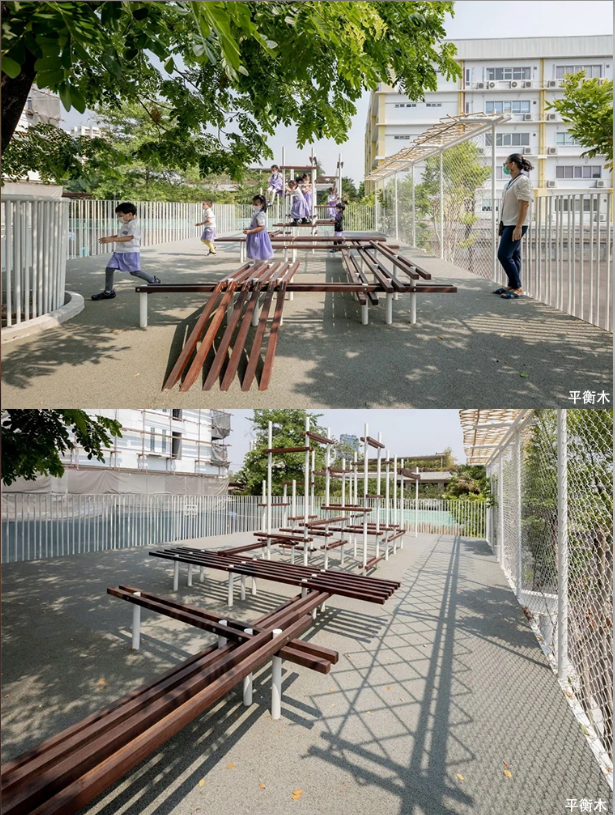 泰国Thawsi游乐场-高架平台木质镂空锥形树屋游乐塔(图11)