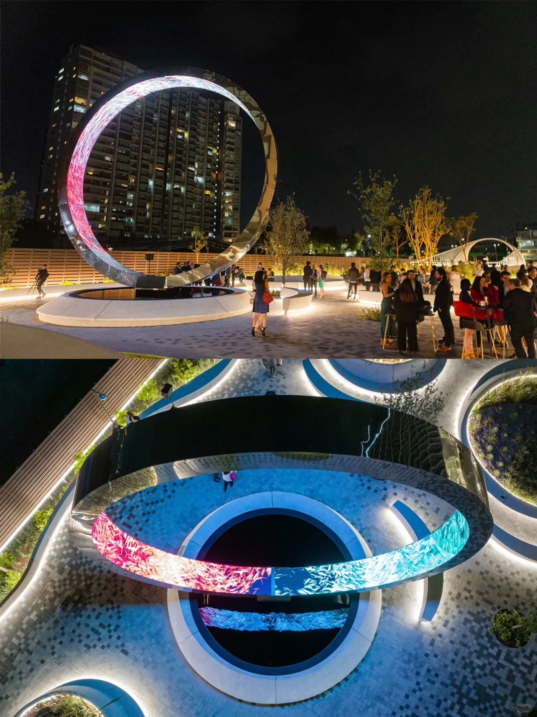 大型镜面不锈钢圆环 LED 显示屏雕塑(图1)