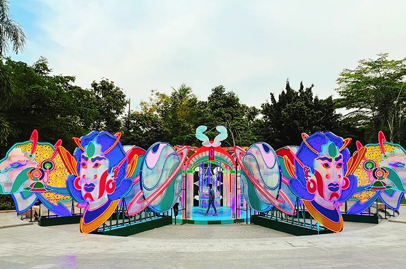 沉浸式霓虹艺术幻彩透光灯光美陈雕塑(图1) 沉浸式霓虹艺术幻彩透光灯光美陈雕塑(图1)
