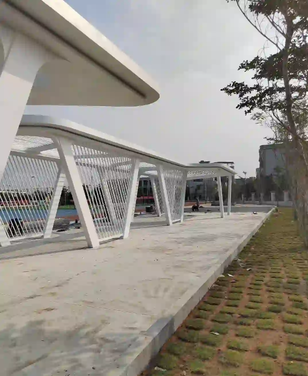 湛江星星廊架-现代异形钢结构景观廊架(图4)