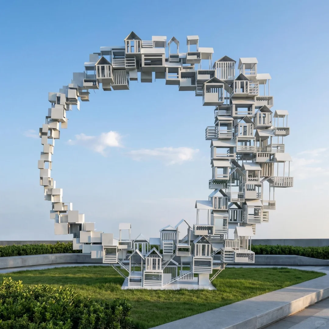 空中楼阁・环形微型城市公共艺术雕塑(图1) 空中楼阁・环形微型城市公共艺术雕塑(图1)