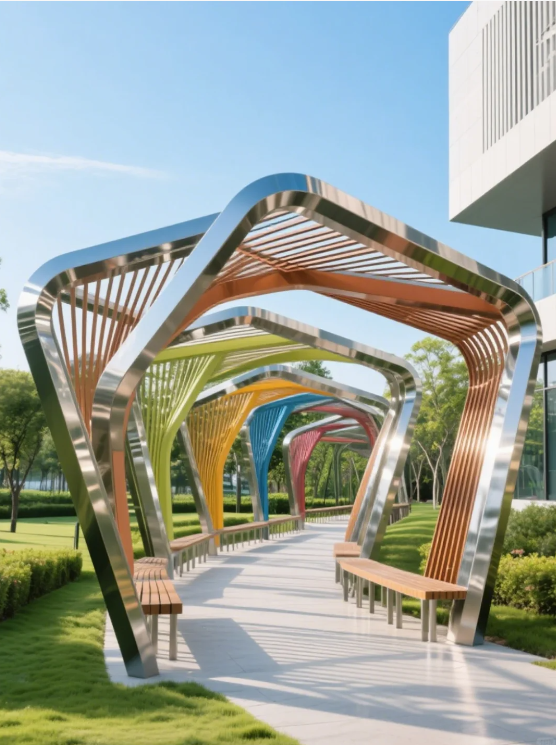 不锈钢景观廊架｜不锈钢雕塑知识科普(图2)